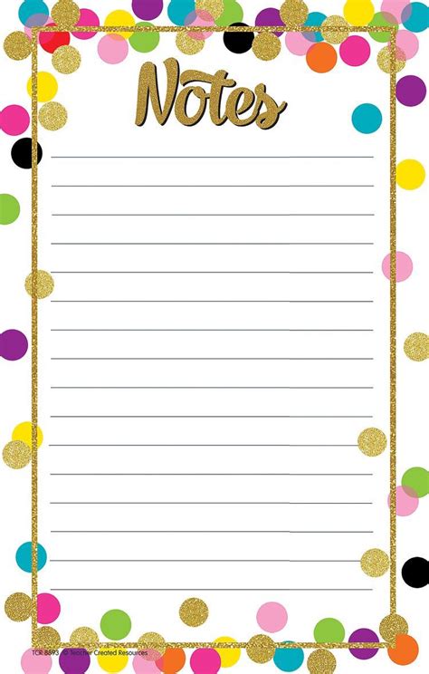 Confetti Notepad For Diy Stationery