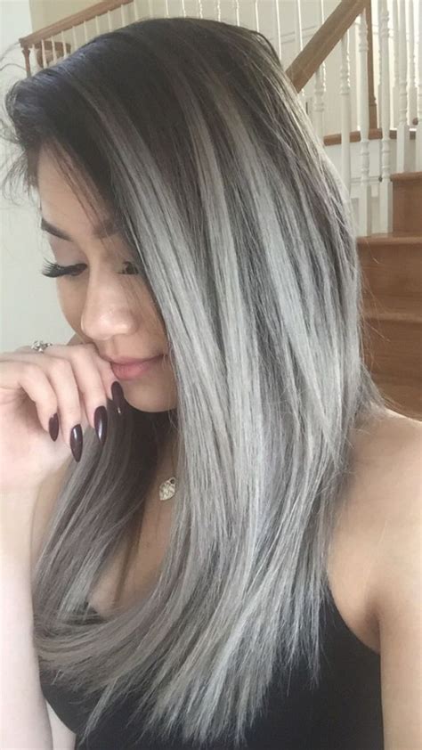 Silver Grey Ombré Balayage Hair In 2018 Pinterest Hair Balayage