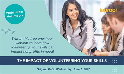 Webinar The Impact Of Volunteering Your Skills To Nonprofits Taproot