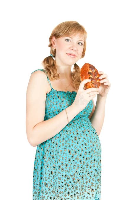Pregnant Woman Eating Brown Bread Stock Photos Free And Royalty Free