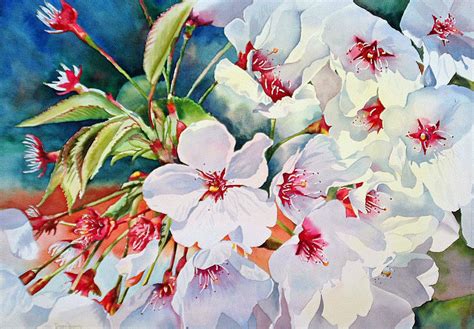 Cherry Blossoms B Painting By Diane Fujimoto