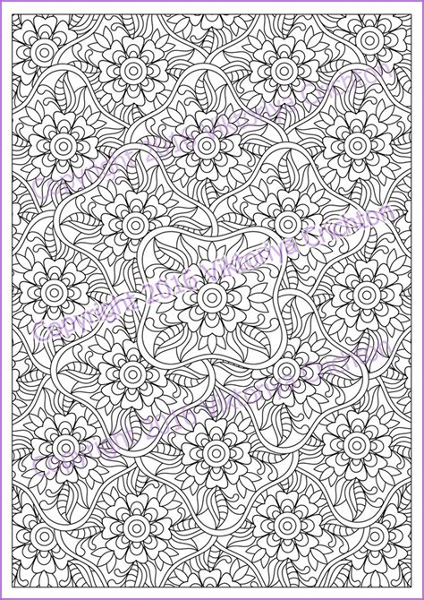 Сoloring Page 48 Doodle Flowers Printable For Adults Zen Etsy
