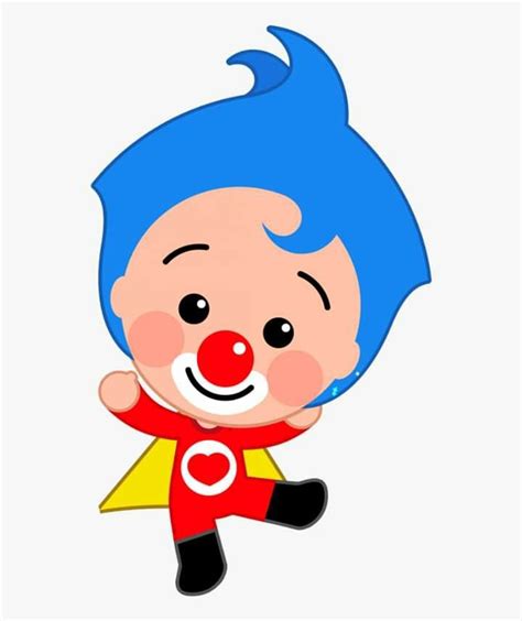 A Cartoon Clown With Blue Hair And Red Nose