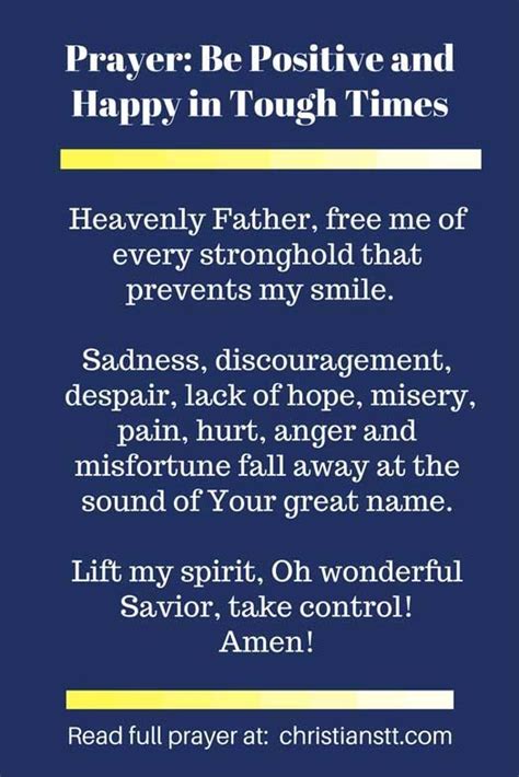 Prayer To Be Positive And Happy In Tough Times Prayers Spiritual