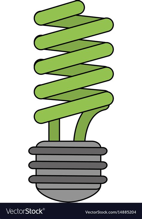 Color Image Cartoon Fluorescent Light Bulb Vector Image