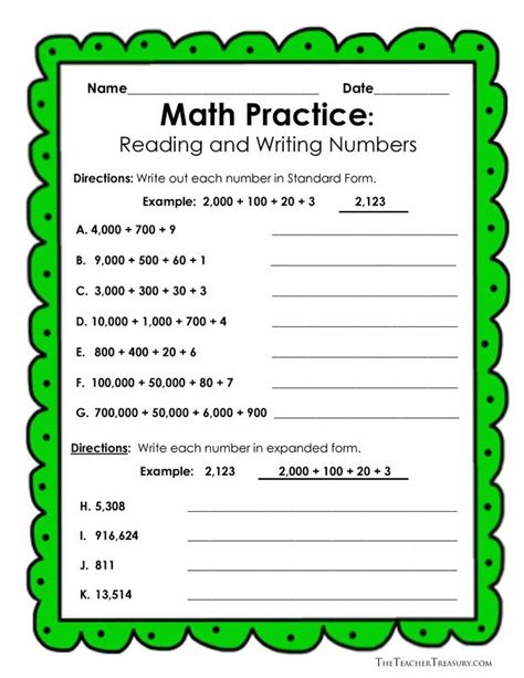 Free Reading And Writing Numbers In Expanded Form Standard Form And