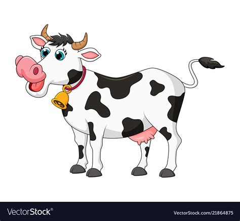 Cartoon Female Cow Cute Design Isolated On White Vector Image My Xxx Hot Girl