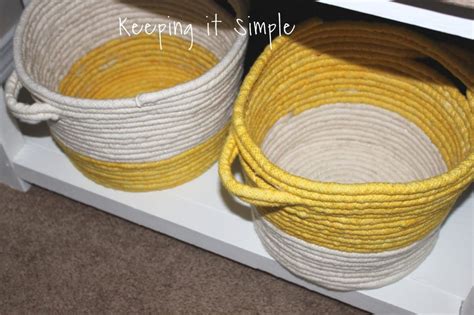 Diy No Sew Yellow Rope Baskets Keeping It Simple Rope Basket