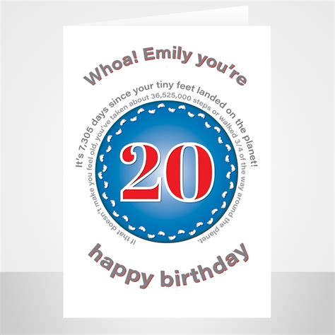 Funny 20th Birthday Card For Boy For Girl Unique Edit Name 20 Etsy