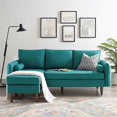 Revive Teal Sectional Sofa Eei 3867 Tea Modway Furniture Sectional