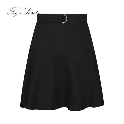 Black Short Skirts For Women Sweet Ol Mini Style For Office Lady High Waist Big Size 2018 Autumn