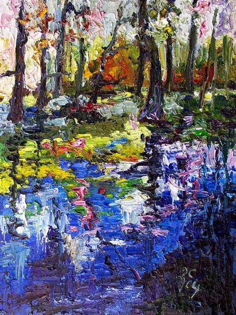 Oil Painting On Linen Wetland Reflections Impressionism