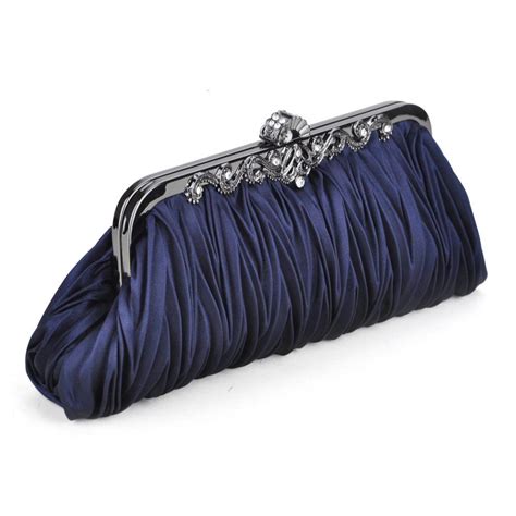 Pleated Satin Clutch Evening Handbag T Idea Evening Handbag