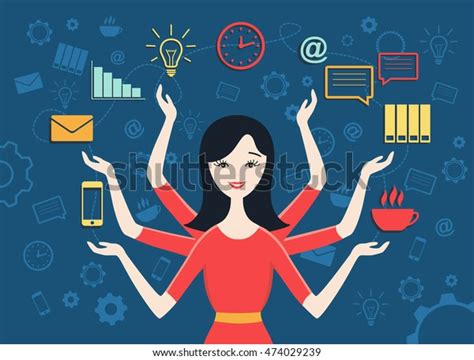 Flat Design Vector Illustration Personal Assistant Stock Vector Royalty Free 474029239
