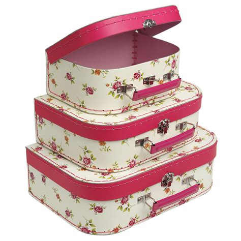 Luggage sets prepare the traveler for any length of trip and all possible scenarios. Set Of 3 Rose Mini Suitcases | Rex London at dotcomgiftshop