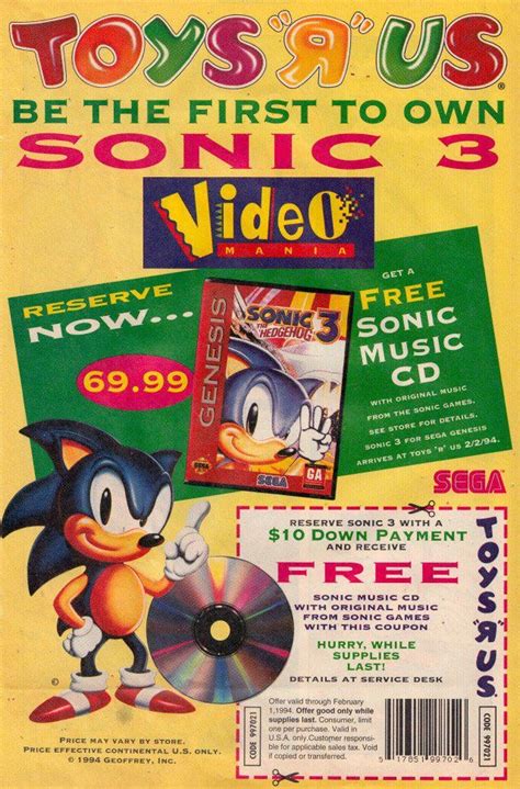 This Ad For Sonic The Hedgehog 3 At Toys R Us 90sdesign