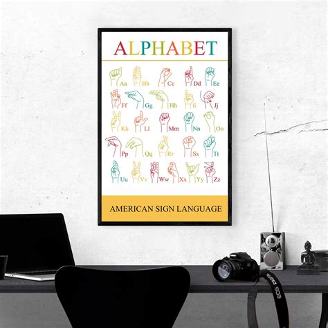 Painless Learning Sign Language Alphabet Placemat Multi Color Etsy
