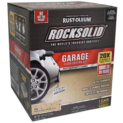 Porch & floor paint (33). RockSolid Polycuramine Garage Floor Coating Tan Kit 1 Car ...