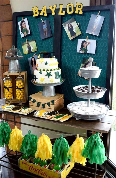 Social distancing at parties is important. Baylor University Graduation/End of School Party Ideas | Photo 4 of 22 | Graduation party table ...