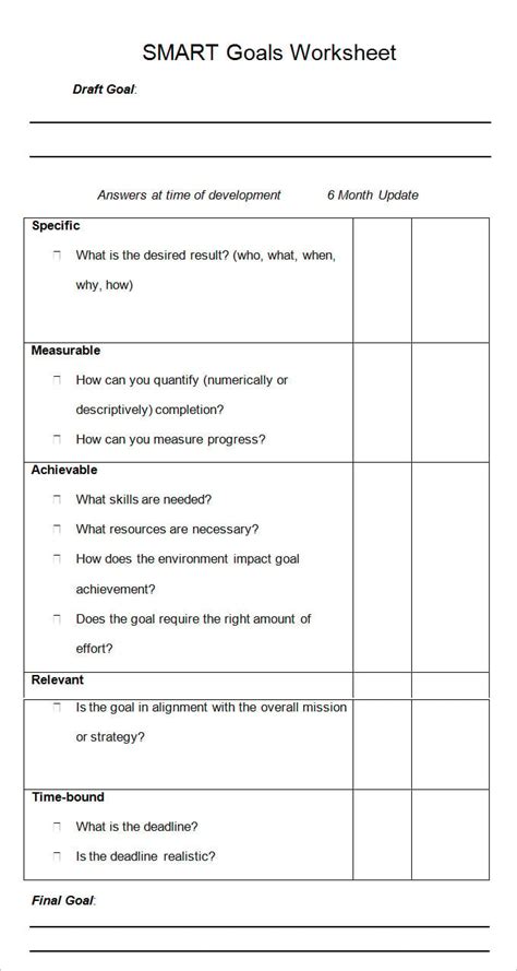 Smart Goal Template 4 Free Pdf Word Documents Download