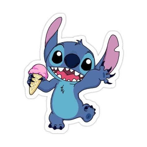 Stitch Aesthetic With An Ice Cream Cone Sticker By Melysilva In 2021