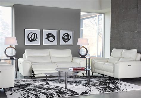 White Leather Sofa And Chair