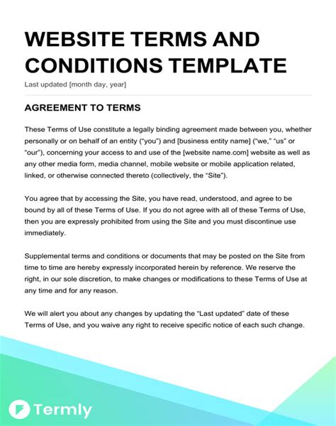 Free Terms And Conditions Templates Downloadable Samples Termly