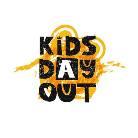 Kids Day Out Lettering Cute Kids Poster Stock Vector Illustration Of