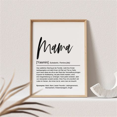 Mama Definition Poster Personalisiert Mutter Namen Mama Geschenk Mutte