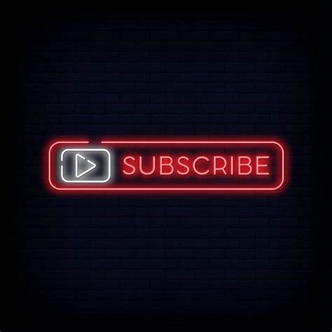 Premium Vector Subscribe Button Neon Signboard For Youtubers