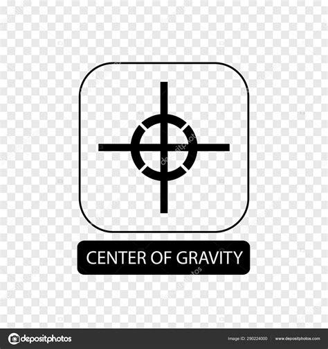 Center Of Gravity Sign Flat Packaging Symbol Mail Box Icon Isolated