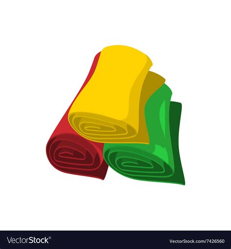 Rolls Of Colorful Fabric Cartoon Icon Royalty Free Vector