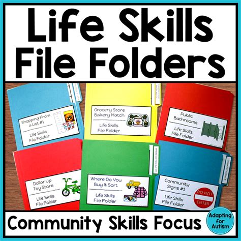 Life Skills File Folder Activities Autism Work Tasks