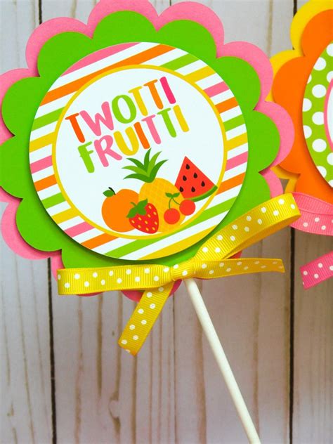 Two Tti Fruity Centerpiece Sticks Fruit Party Decorations Etsy