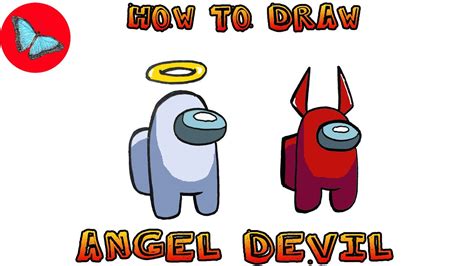 How To Draw Among Us Character Angel Devil Drawing Animals