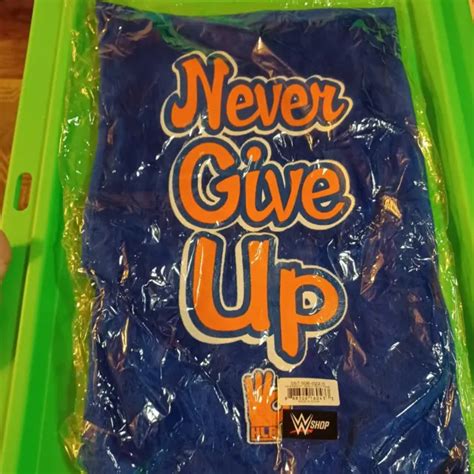 John Cena Never Give Up Rally Towel Blue Orange Wwe Bo 1499 Picclick