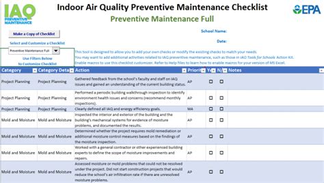Ahu Maintenance Checklist