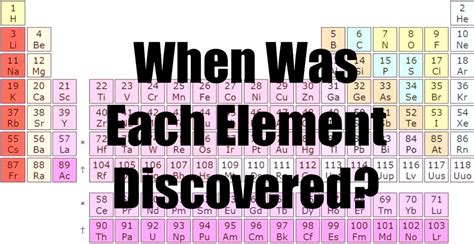 The History Of The Periodic Table When Was Each Element Discovered