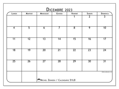 Calendario Dicembre 2023 Da Stampare “446ld” Michel Zbinden Ch