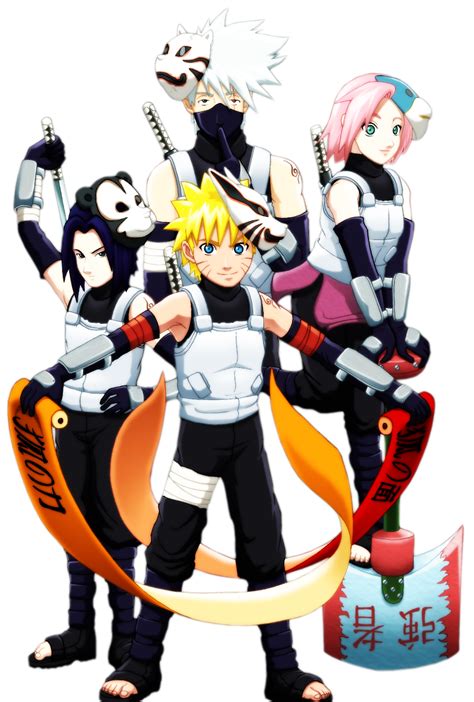 Render Anbu Team 7 Naruto Sakura Kakashi Sasuke Naruto