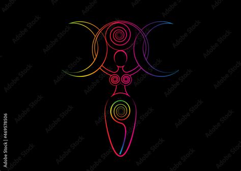 Psychedelic Spiral Goddess Of Fertility And Triple Moon Wiccan The Spiral Cycle Of Life Death