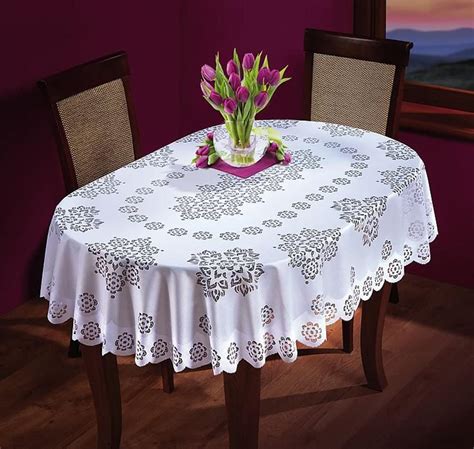 Mforstyle Oval Tablecloth White 55x866 140cm X 220cm Uk