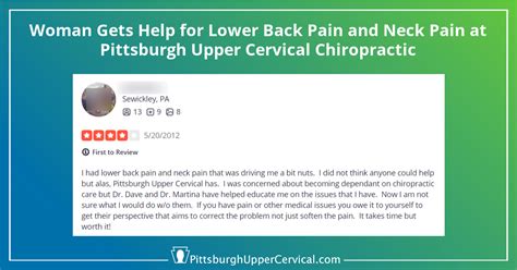 Woman Gets Help For Lower Back Pain And Neck Pain At Pittsburgh Upper