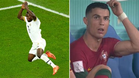 Behold Cristiano Ronaldo Seething With Rage As Ghana Goalscorer Osman