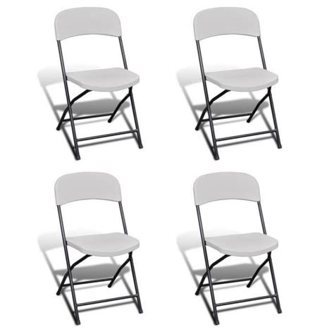 Lot de 4 chaises de jardin blanches pliables MAJA+  Achat/Vente chaise