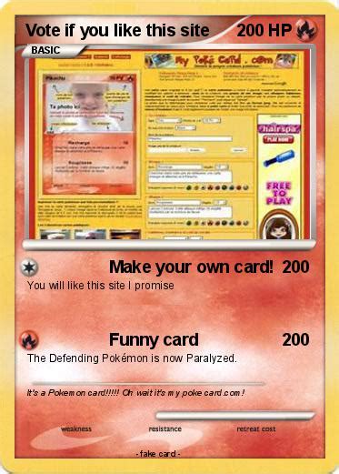 Display your own custom art, select images from our anime collection, and explore the endless possibilities. Pokémon Vote if you like this site 1 1 - Make your own card! - My Pokemon Card