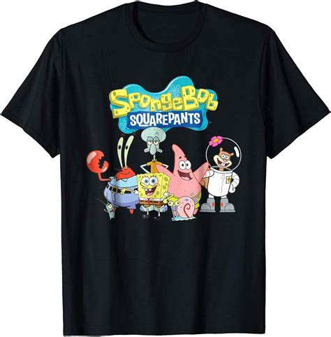 Nr Spongebob Squarepants Friends T Shirt Black Size Mens S 5xl Amazon