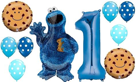 Buy Sesame Street Cookie Monster 1st Birthday Party Supplies Set And