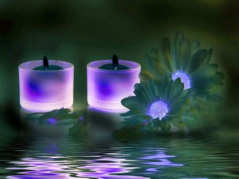 Purple Glow Glow Flame Purple Flowers Candles Hd Wallpaper Peakpx