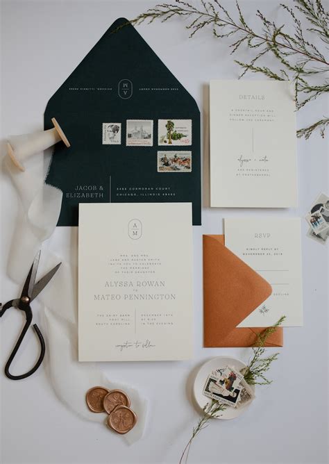 Modern Wedding Invitations Simple Wedding Invitations Etsy